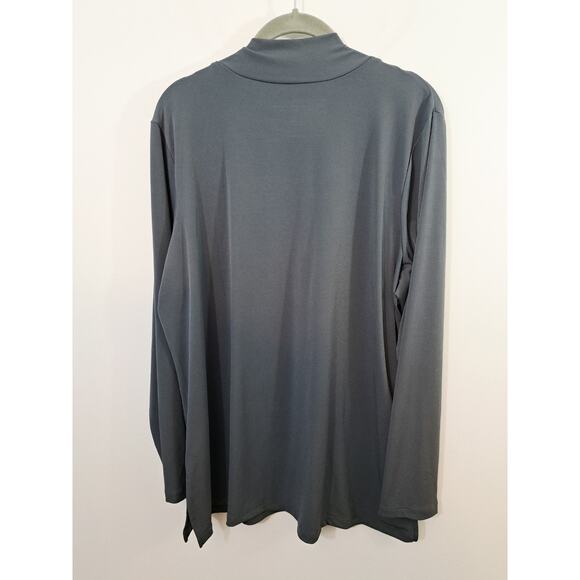 Susan Graver Modern Essentials Women's Gray Mock Neck Long Sleeve Top Size XL - Picture 2 of 5